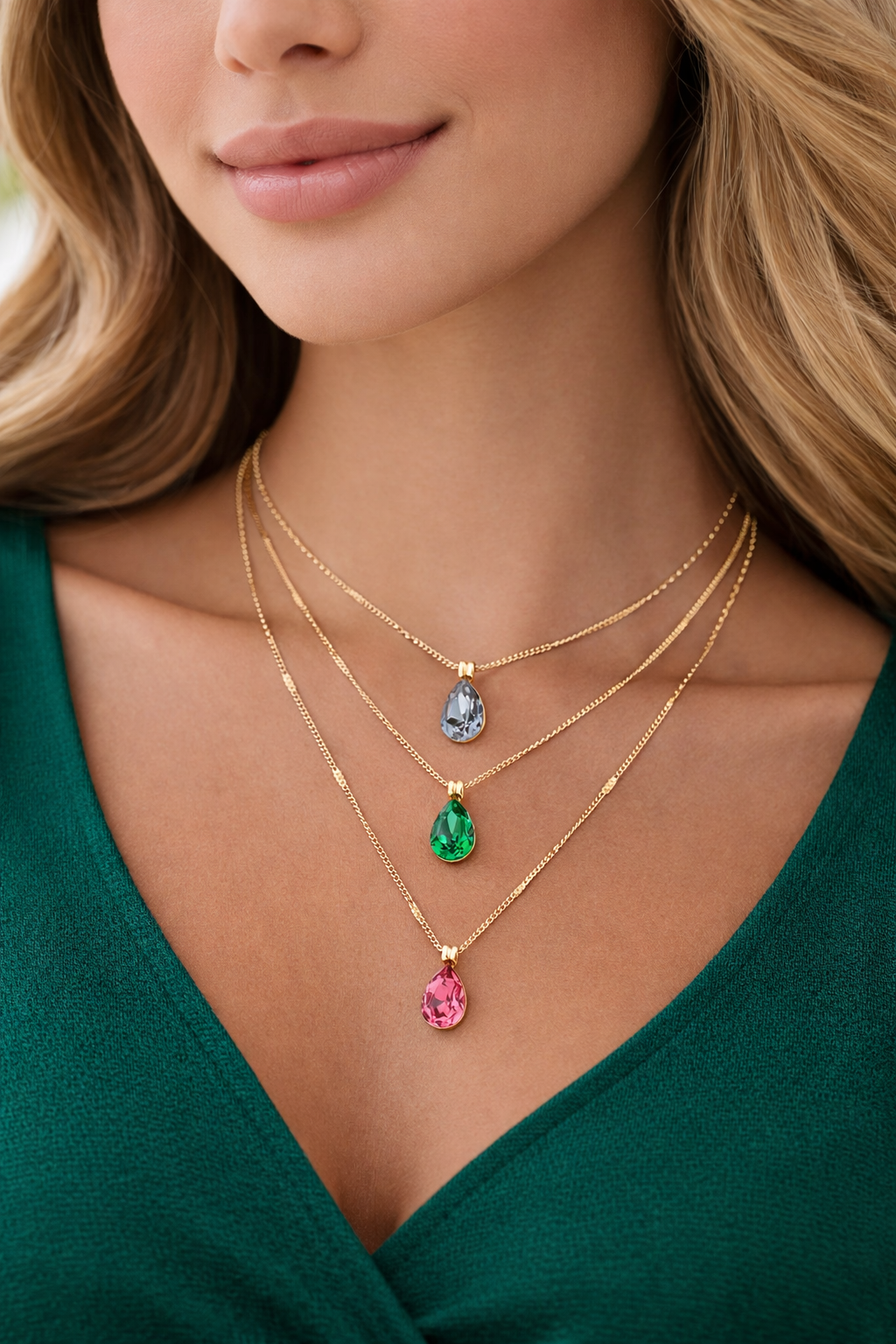 Collier goutte Cristaux Swarovski