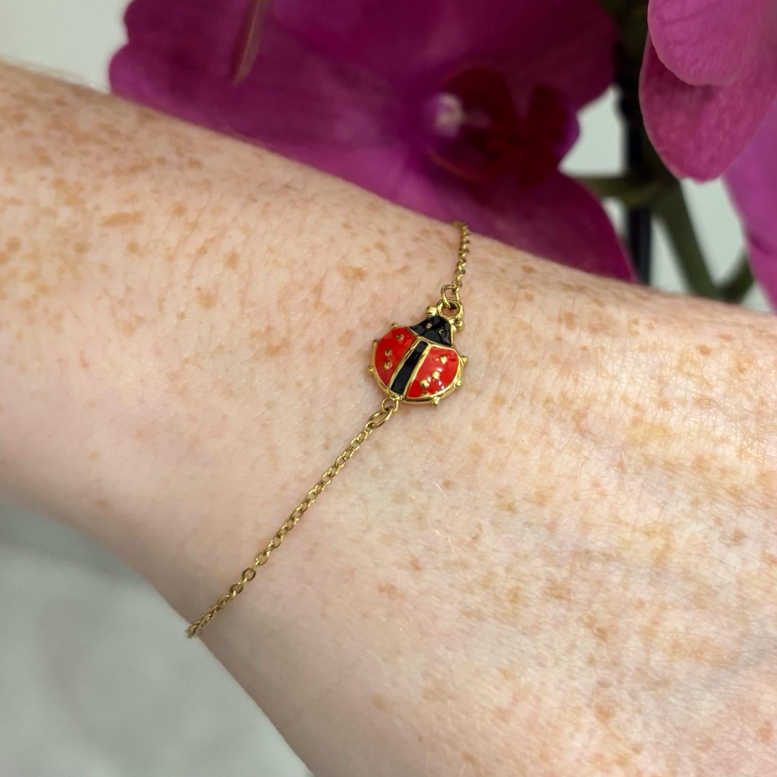 Bracelet Enfantin coccinelle