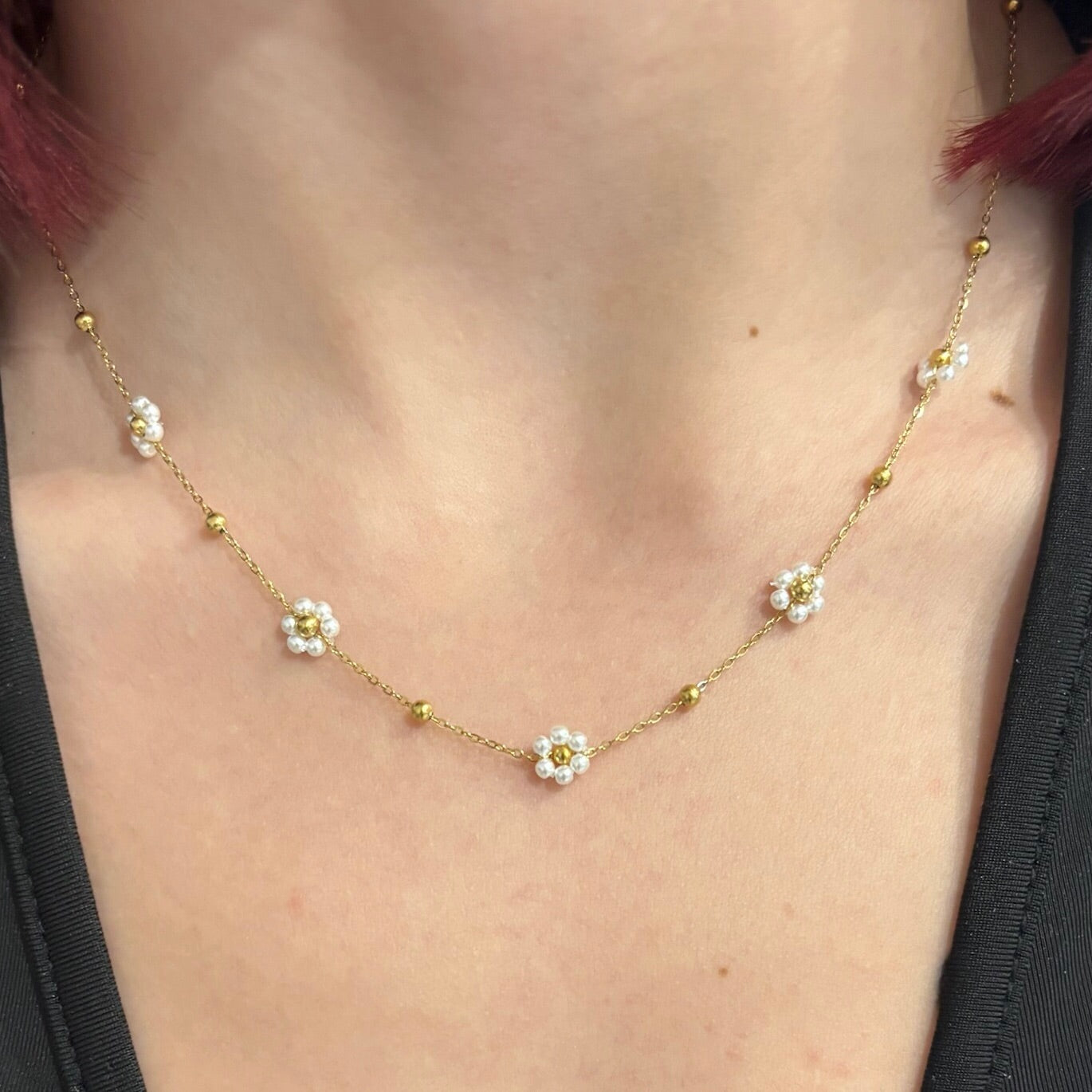 Collier Fleur blanche