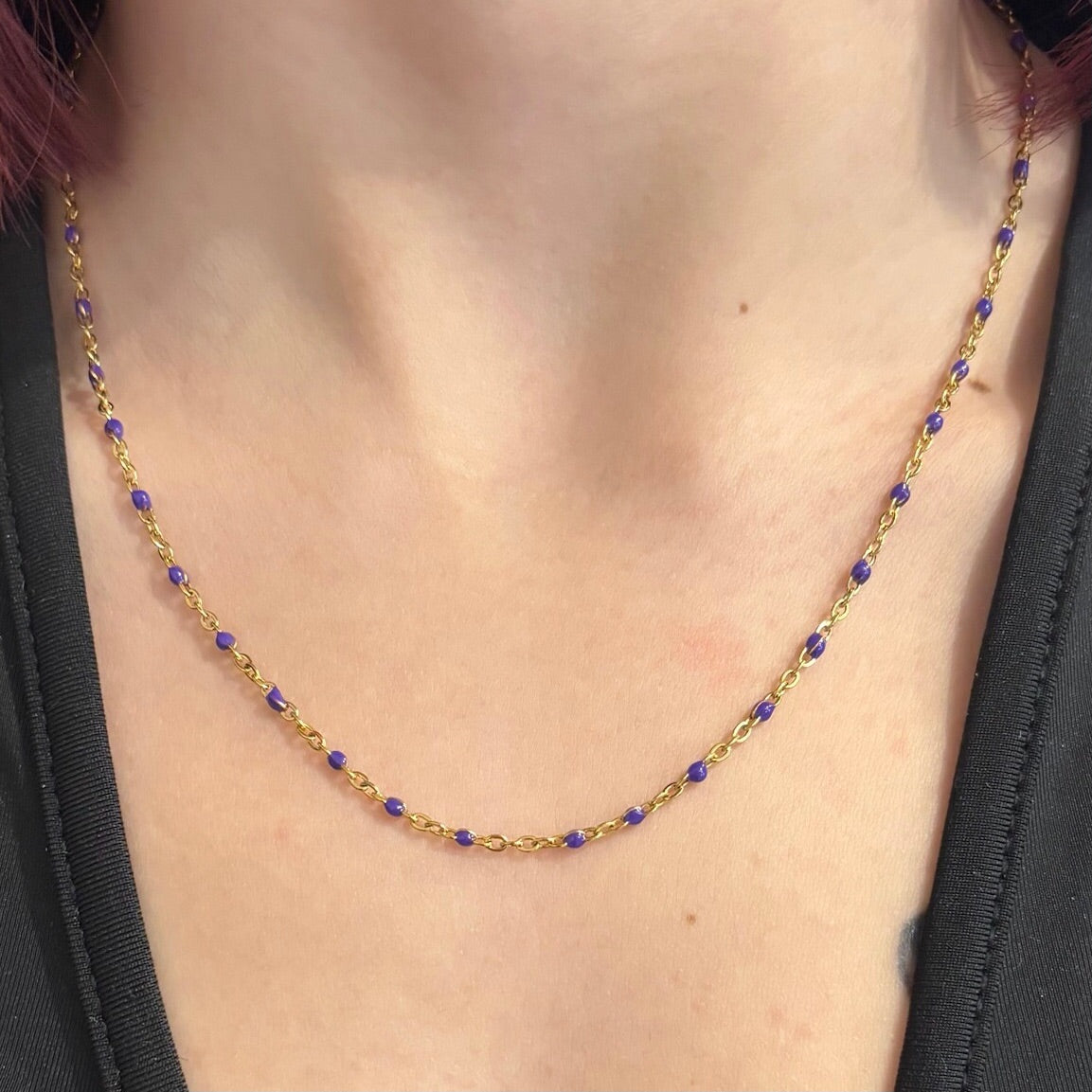 Collier Couleur doré et violet