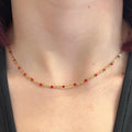 Collier Couleur doré et rouge