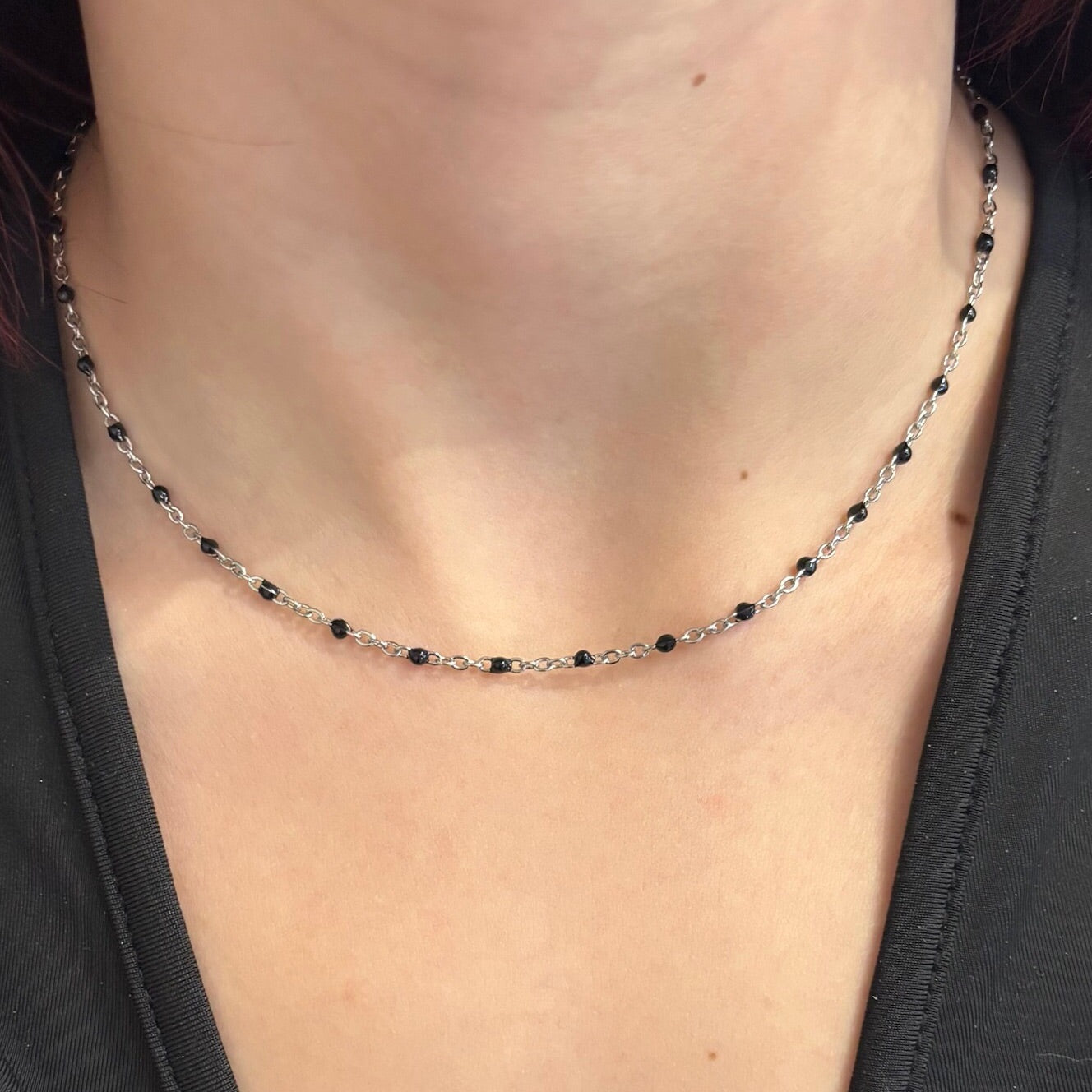 Collier Couleur arg et noir