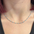 Collier Couleur arg et bleu ciel