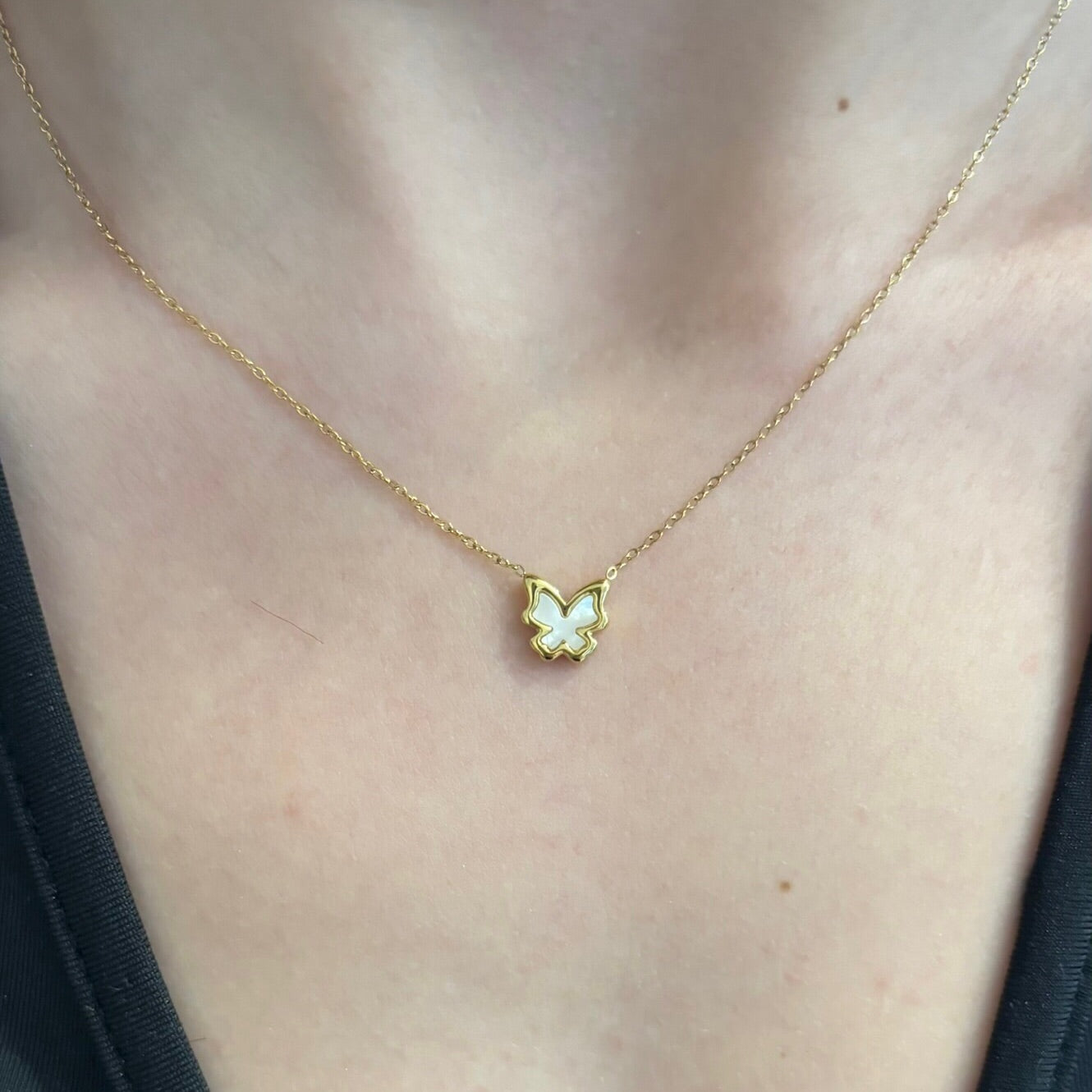 Collier Nacré Papillon